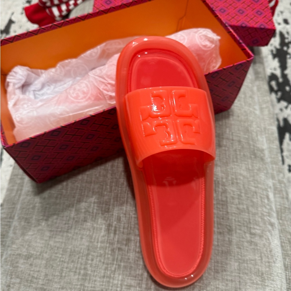 Tory Burch Orange Slide Sandals